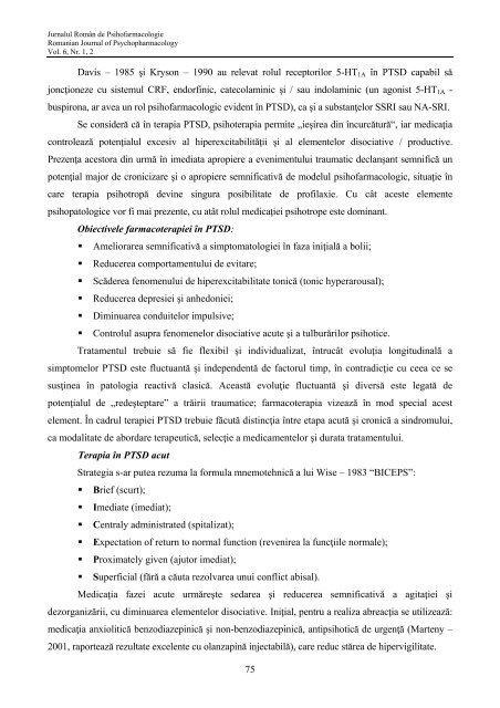 jurnalul român de psihofarmacologie romanian journal of ...