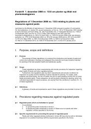 Regulations of 1 December 2000 no 1333 on plants ... - Mattilsynet