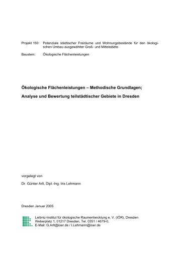 Ökologische Flächenleistungen - Leibniz-Institut für ökologische ...