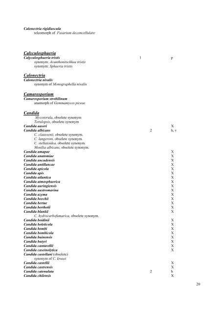 GUIDELINES Classification of organisms - Fungi