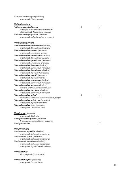 GUIDELINES Classification of organisms - Fungi