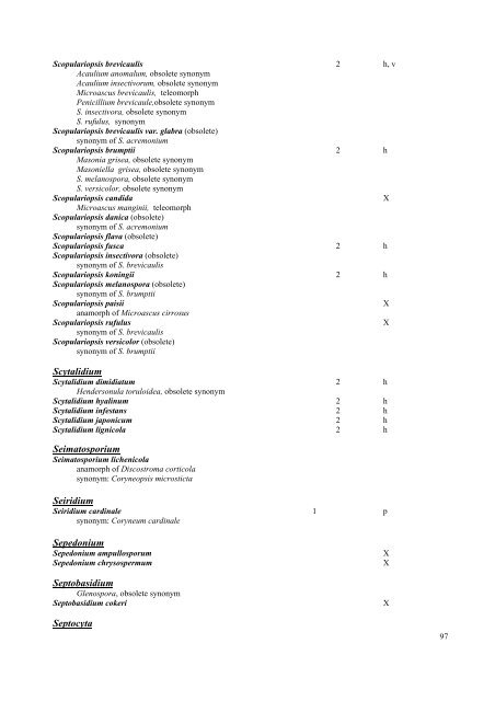 GUIDELINES Classification of organisms - Fungi