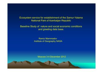 Ecosystem service for establishment of the Samur-Yalama National ...