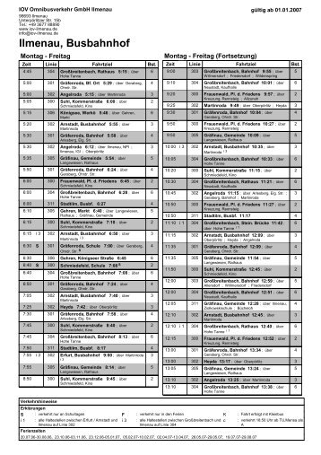 Abfahrtsplan II drucken - IOV Omnibusverkehr GmbH Ilmenau