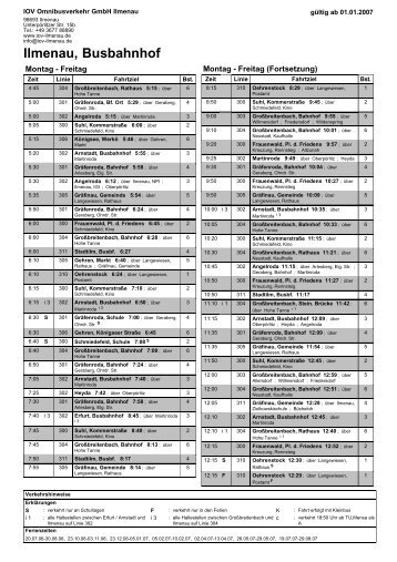 Abfahrtsplan II drucken - IOV Omnibusverkehr GmbH Ilmenau