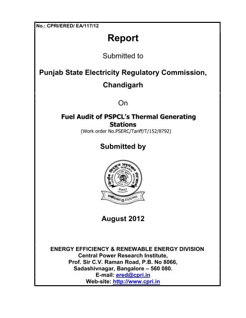Clickhere for full Report - Punjab State Electricity Regulatory ...