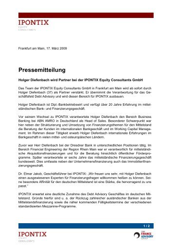 Pressemitteilung - Ipontix