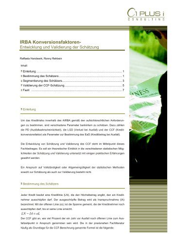 IRBA Konversionsfaktoren- - 1 PLUS i GmbH