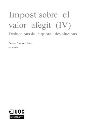 Mòdul 4, Impost sobre el valor afegit IV