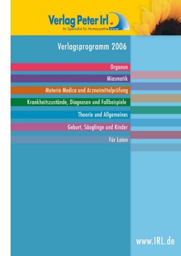 Verlagsprogramm - Verlag Peter Irl