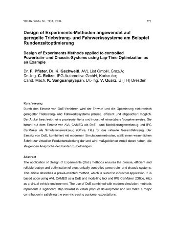 Design of Experiments-Methoden angewendet auf geregelte ... - IPG