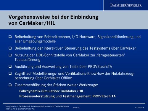 Einbindung von CarMaker/HIL - IPG