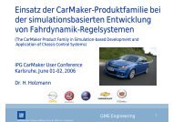 Einsatz der CarMaker-Produktfamilie bei der simulationsbasierten ...