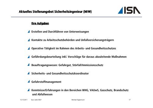 Vortrag Quo vadis Sifa [Kompatibilitätsmodus]