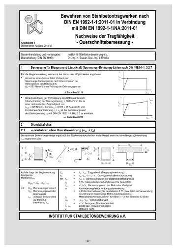 Bewehren von Stahlbetontragwerken nach DIN EN 1992-1-1 ... - ISB