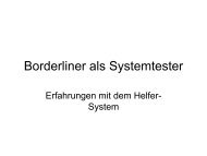 Anja Link: Borderliner als Systemtester â Erfahrungen ... - ISFA-Online