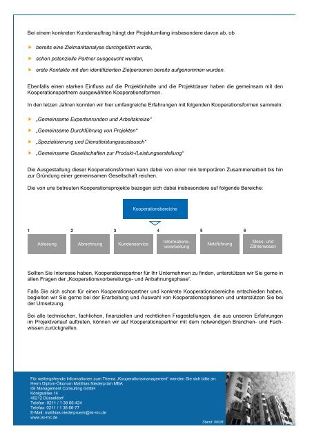 Kooperationsmanagement - ISI Management Consulting GmbH