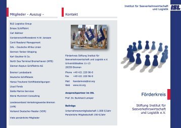 Flyer Förderkreis - Institut für Seeverkehrswirtschaft und Logistik