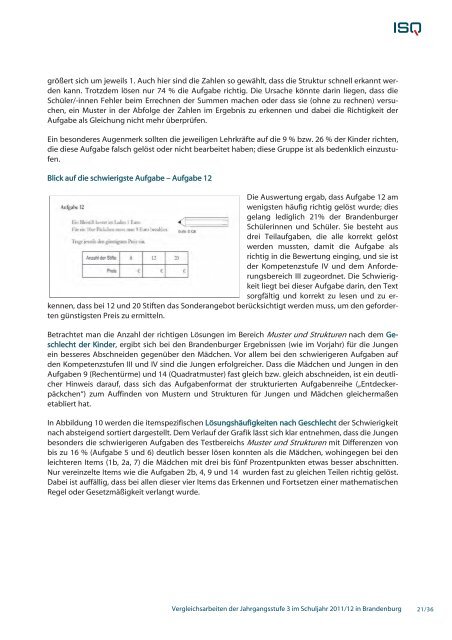 Ergebnisbericht Brandenburg - Institut für Schulqualität