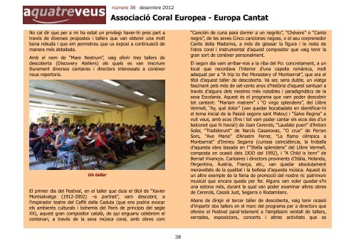 Entrevista - Federació Catalana d'Entitats Corals