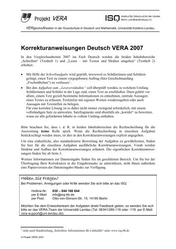 Korrekturanweisungen Deutsch VERA 2007