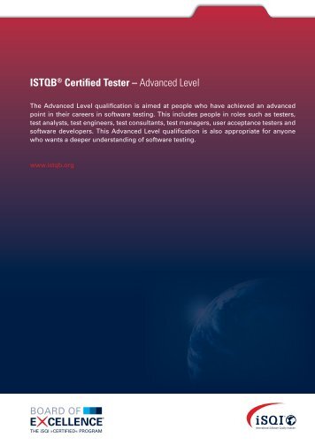 ISTQBÂ® Certified Tester â Advanced Level E CELLENCE - iSQI