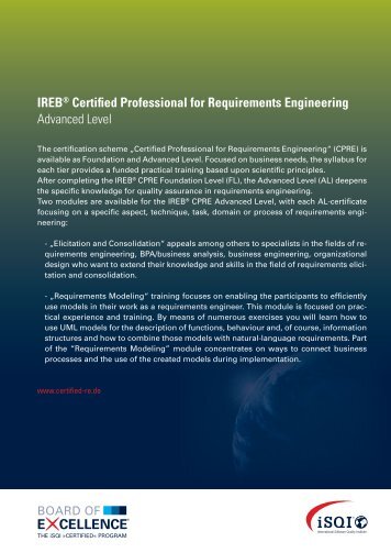 IREB® Certified Professional for Requirements Engineering ... - iSQI
