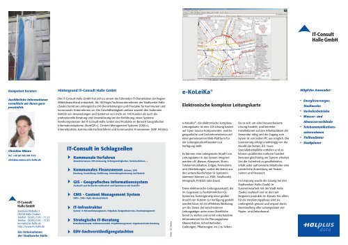 Datenblatt Ekoleika.cdr - IT-Consult Halle GmbH