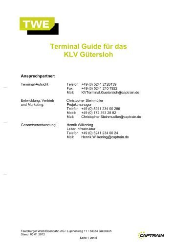 Terminal Guide für das KLV Gütersloh
