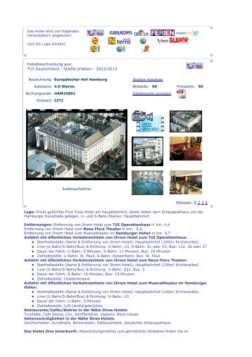 Hotelbeschreibung aus: TUI Deutschland - Städte erleben - 2012/2013