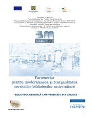 Newsletter proiect.pdf - Biblioteca Universitatii din Craiova ...