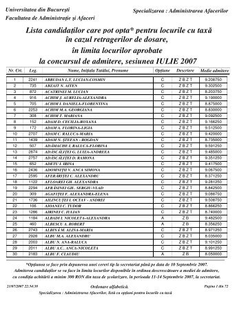 AA respinsi alfabetic