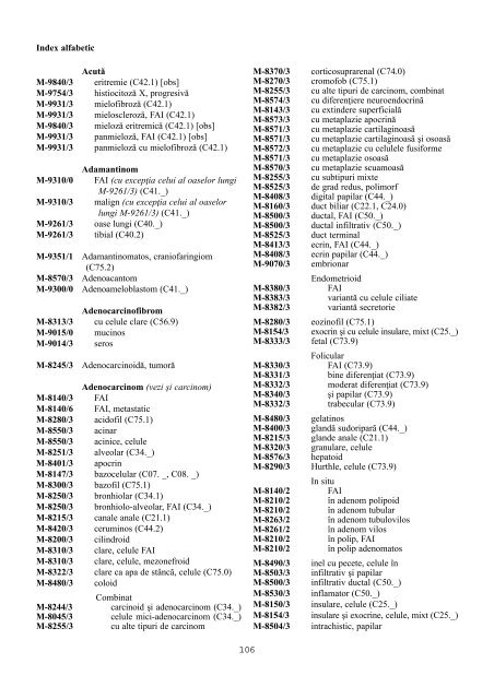 CIM-O Clasificarea Internaþionalã a Maladiilor pentru Oncologie