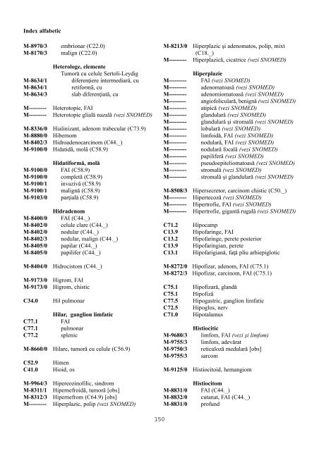 CIM-O Clasificarea Internaþionalã a Maladiilor pentru Oncologie