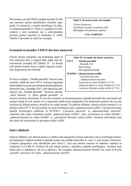CIM-O Clasificarea Internaþionalã a Maladiilor pentru Oncologie