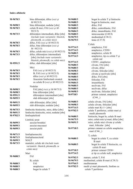 CIM-O Clasificarea Internaþionalã a Maladiilor pentru Oncologie