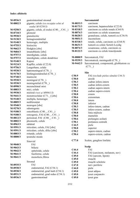 CIM-O Clasificarea Internaþionalã a Maladiilor pentru Oncologie