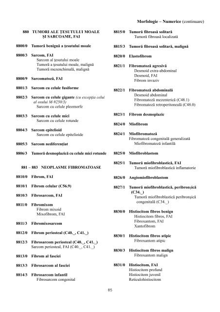 CIM-O Clasificarea Internaþionalã a Maladiilor pentru Oncologie