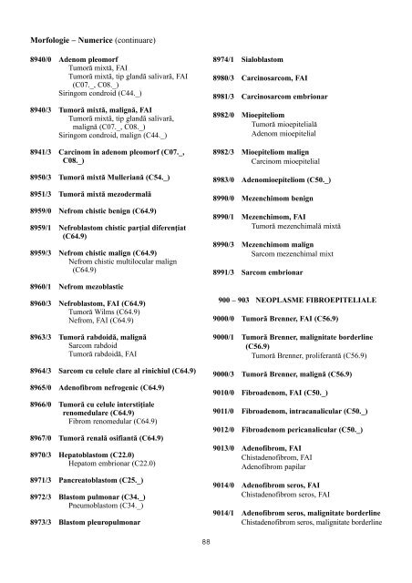 CIM-O Clasificarea Internaþionalã a Maladiilor pentru Oncologie