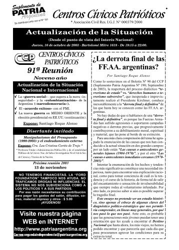 Centros Cívicos Patrióticos - Patria Argentina