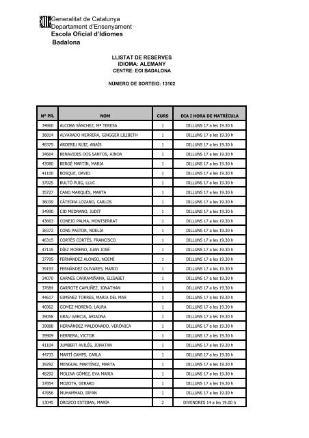 llistat reserves alemany alfabètic - Escola Oficial d'Idiomes de ...