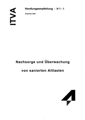 Nachsorge und Uberwachung von sanierten Altlasten - ITVA