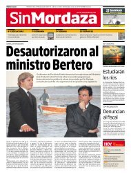 Desautorizaron al ministro Bertero - Sin Mordaza