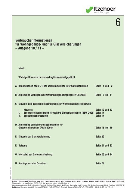 Verbraucherinformationen für Wohngebäude - Itzehoer ...