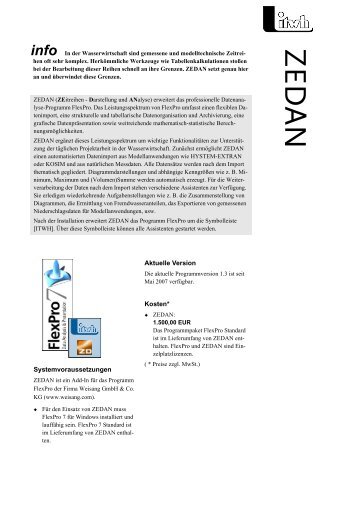 ZEDAN, Produktinfo - itwh GmbH