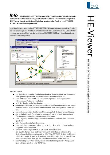 HYSTEM-EXTRAN, HE-Viewer, Produktinfo - itwh GmbH