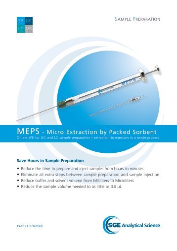 MEPS - Micro Extraction by Packed Sorbent - IVA-Analysentechnik