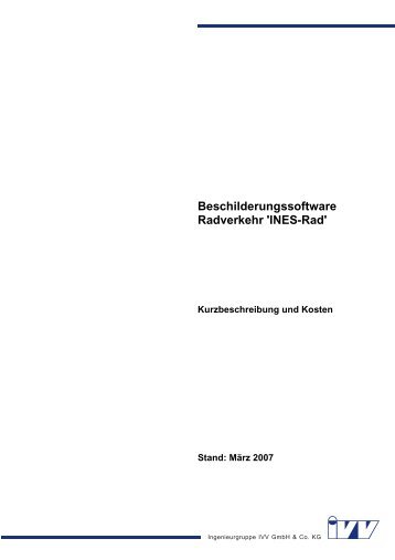 Beschilderungssoftware Radverkehr 'INES-Rad' - IVV