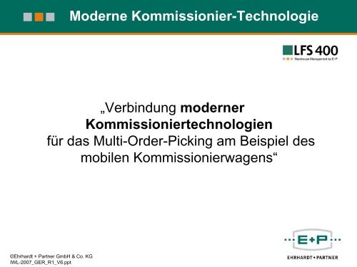 Hermann Pulm, Ehrhardt + Partner - "Verbindung moderner ...