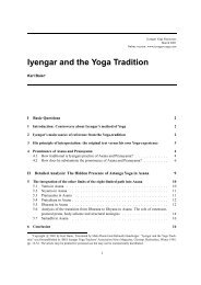 Iyengar and the Yoga Tradition - Iyengar Yoga Resources